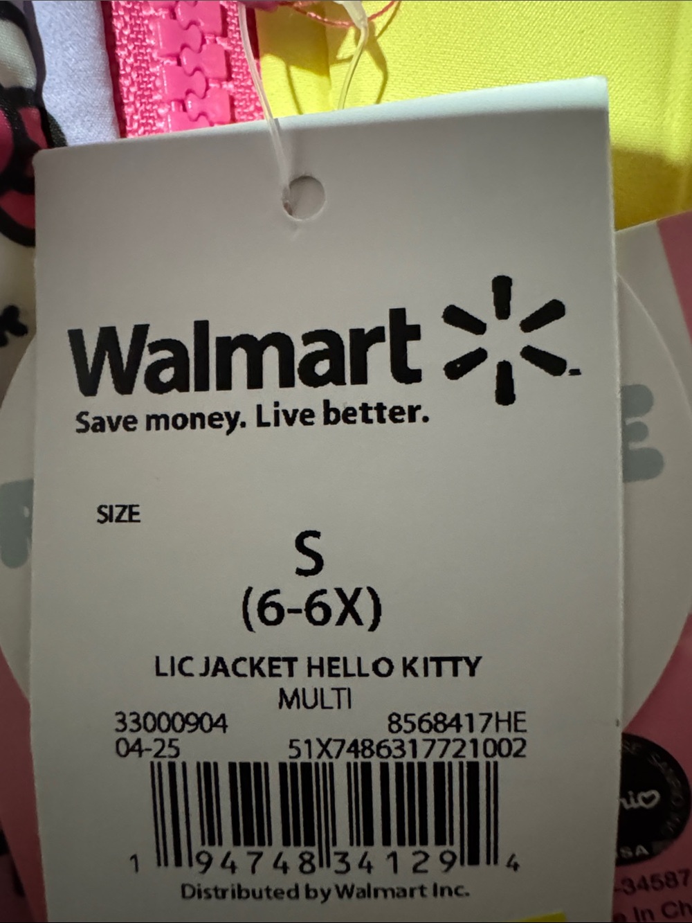 Hello Kitty Pink Multi-Color Patchwork Puffer Jacket - Picture 3 of 3